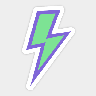 Mint Green Lightning Bolt with Purple Sticker